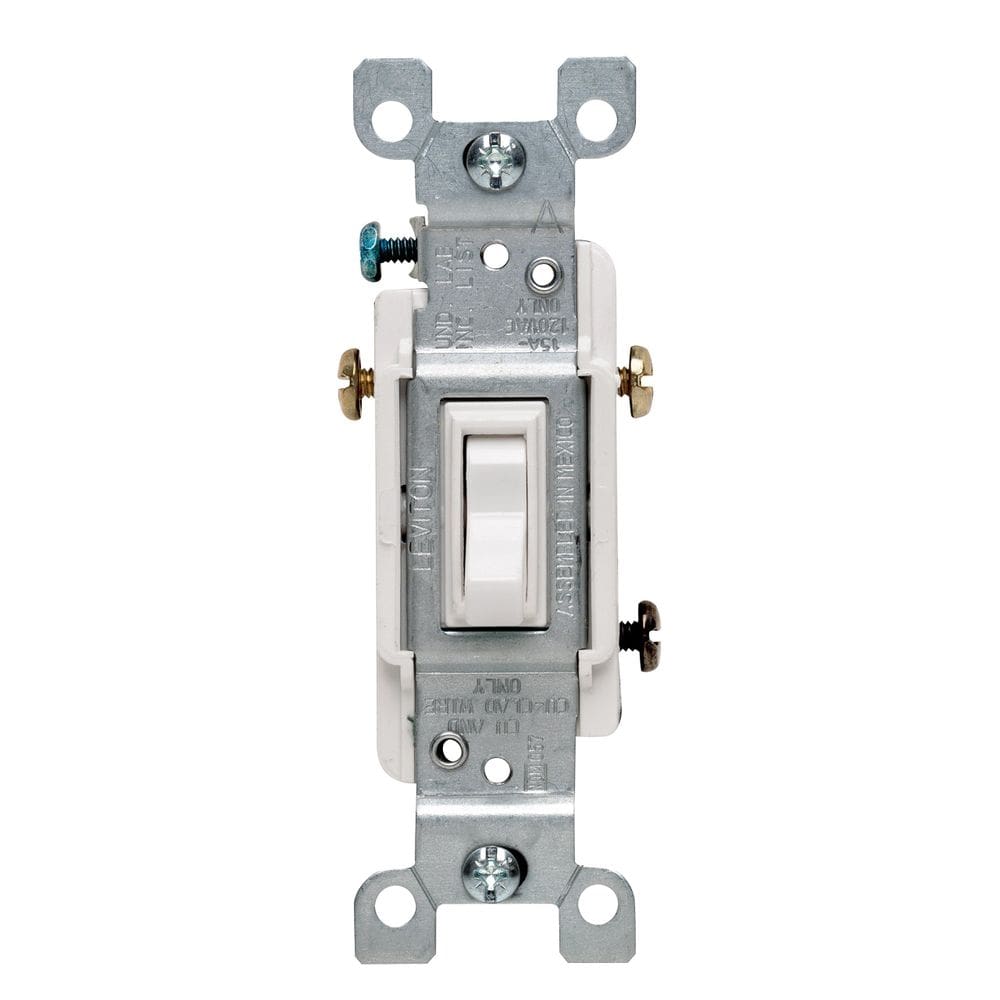 Switch Leviton 15 Amp 120V Toggle Emoldurado de 3 vias AC Quiet, pacote com 6