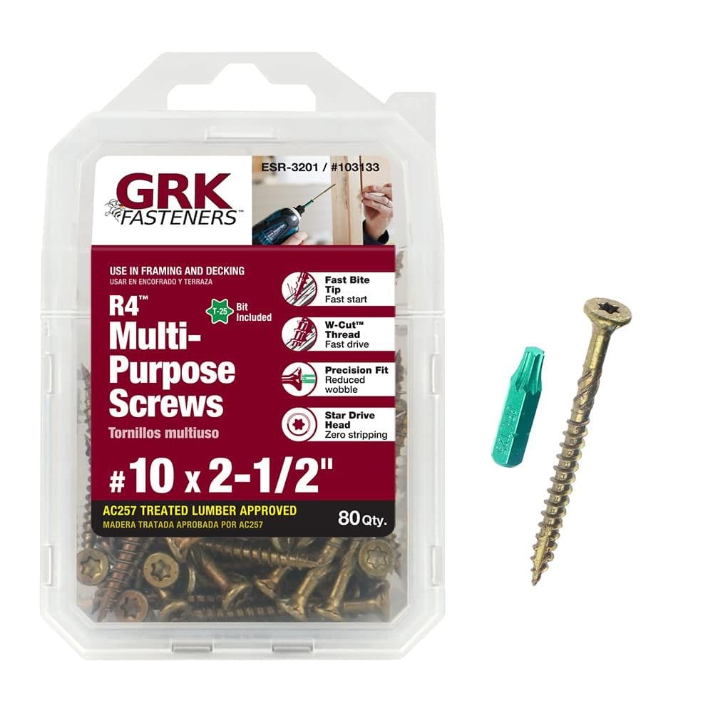 Parafusos GRK 103133 #10 x 6,35 cm R4 Multiuso 80 Pc