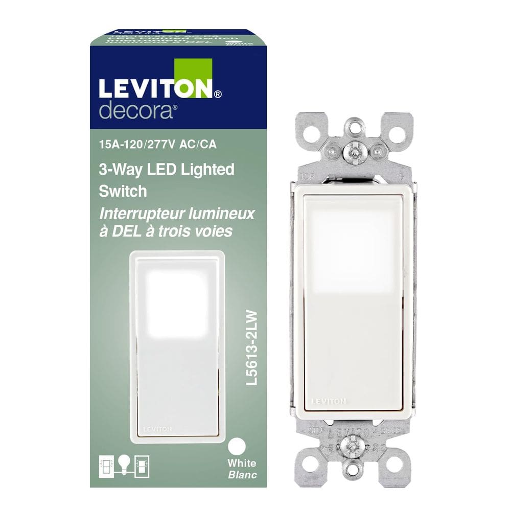 Interruptor de luz Leviton R72-05613-0WS 15 A branco