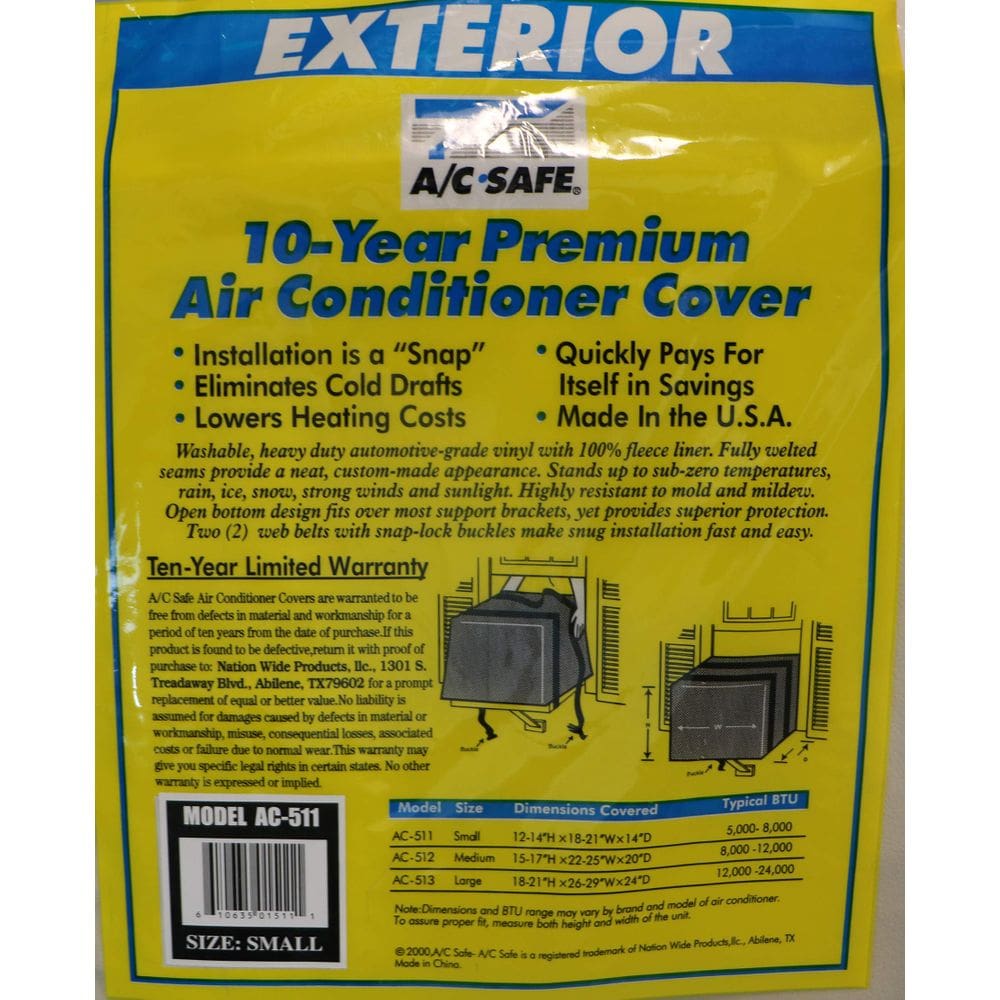 Capa de ar condicionado AC Safe Small de 5.000 a 8.000 BTU de lã