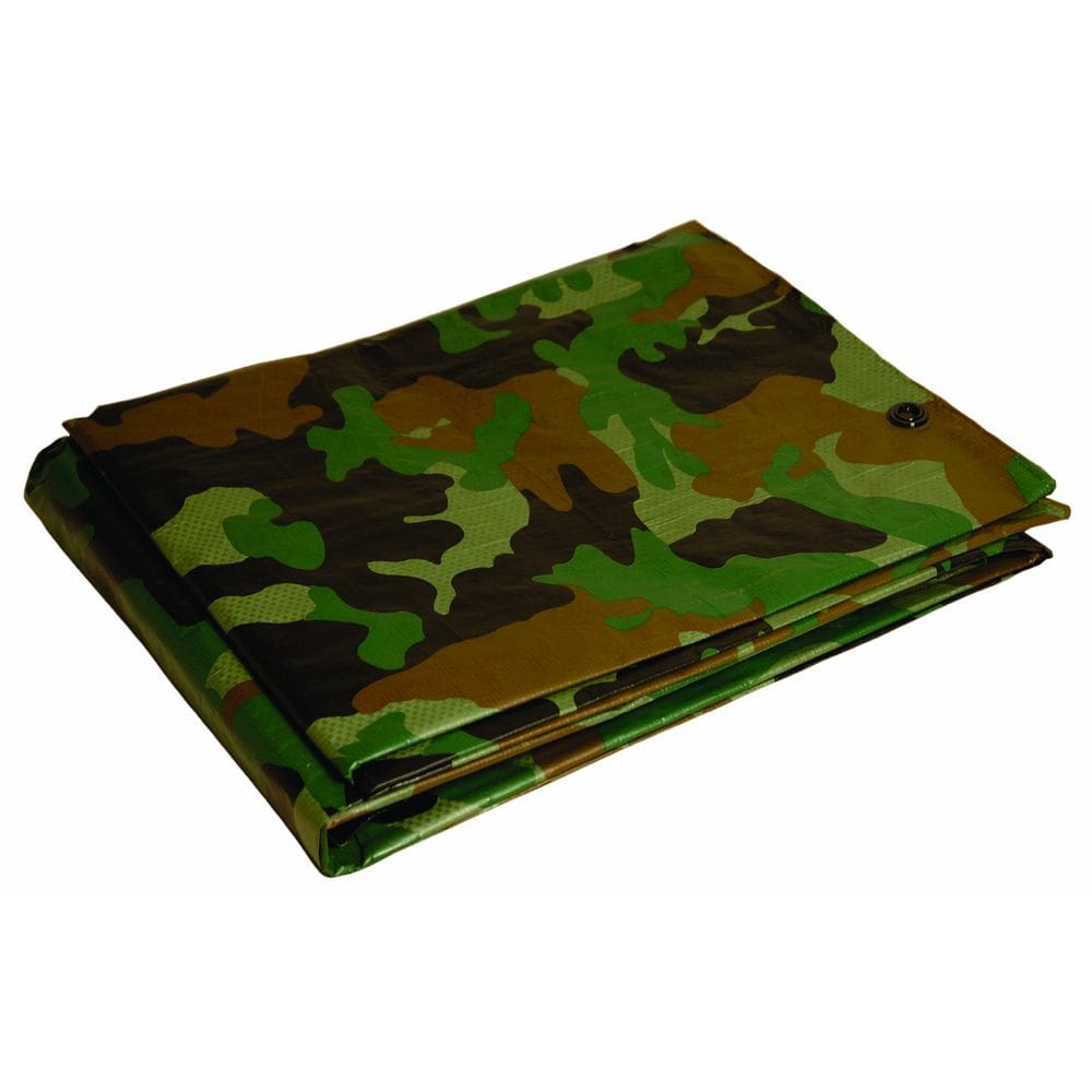 Lona impermeable verde camuflaje 244x305 cm de polietileno 7-mil