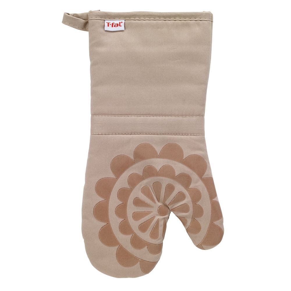 Luva de forno T-Fal, sarja de silicone e algodão 32x18 cm, areia