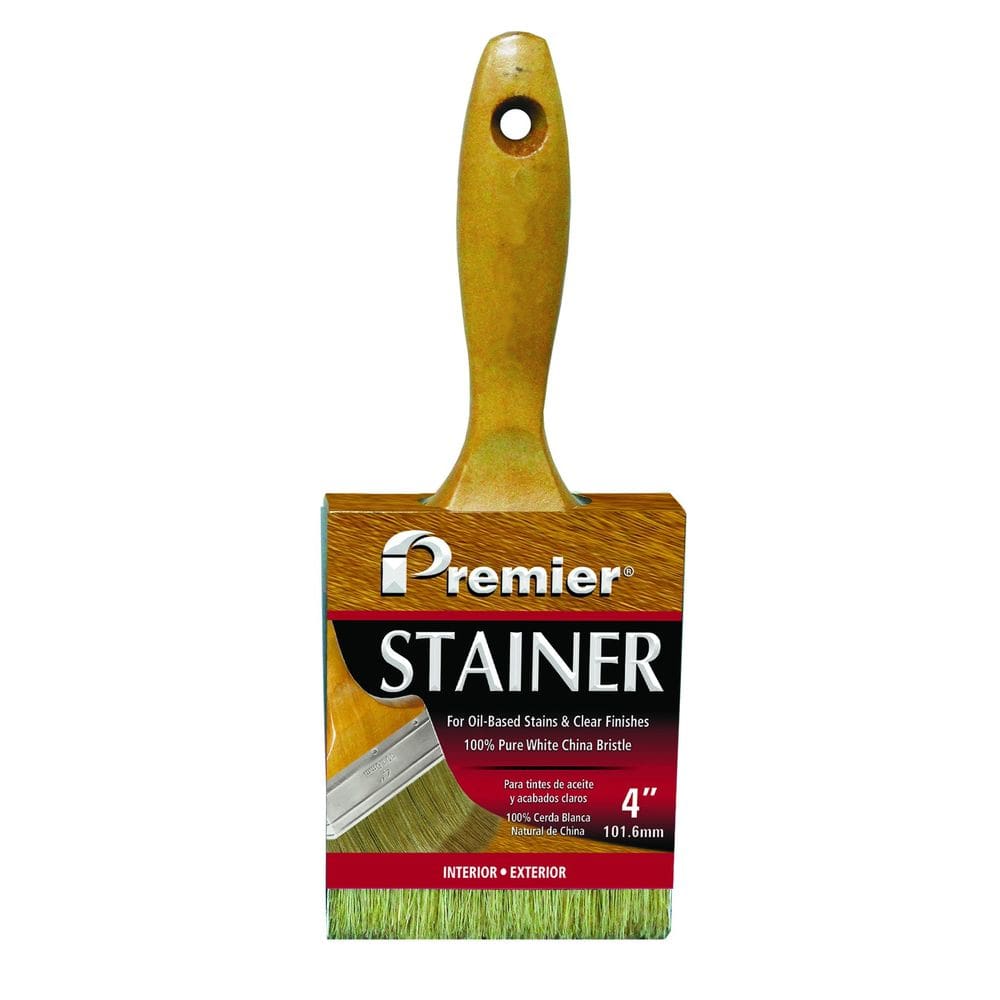 Pincel Premier 4” Stain White China Bristle Wood