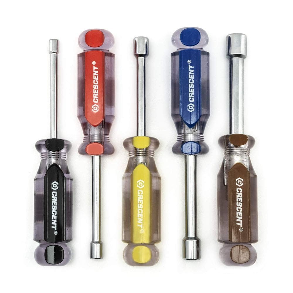 Conjunto de 5 peças SAE Solid Shaft Tri-Lobe Nutdriver Crescent