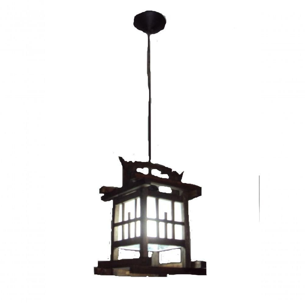 Lustre De Teto Luminária Oriental Japonês Rustico Madeira Artesanal Sala Quarto Hotel Pousada