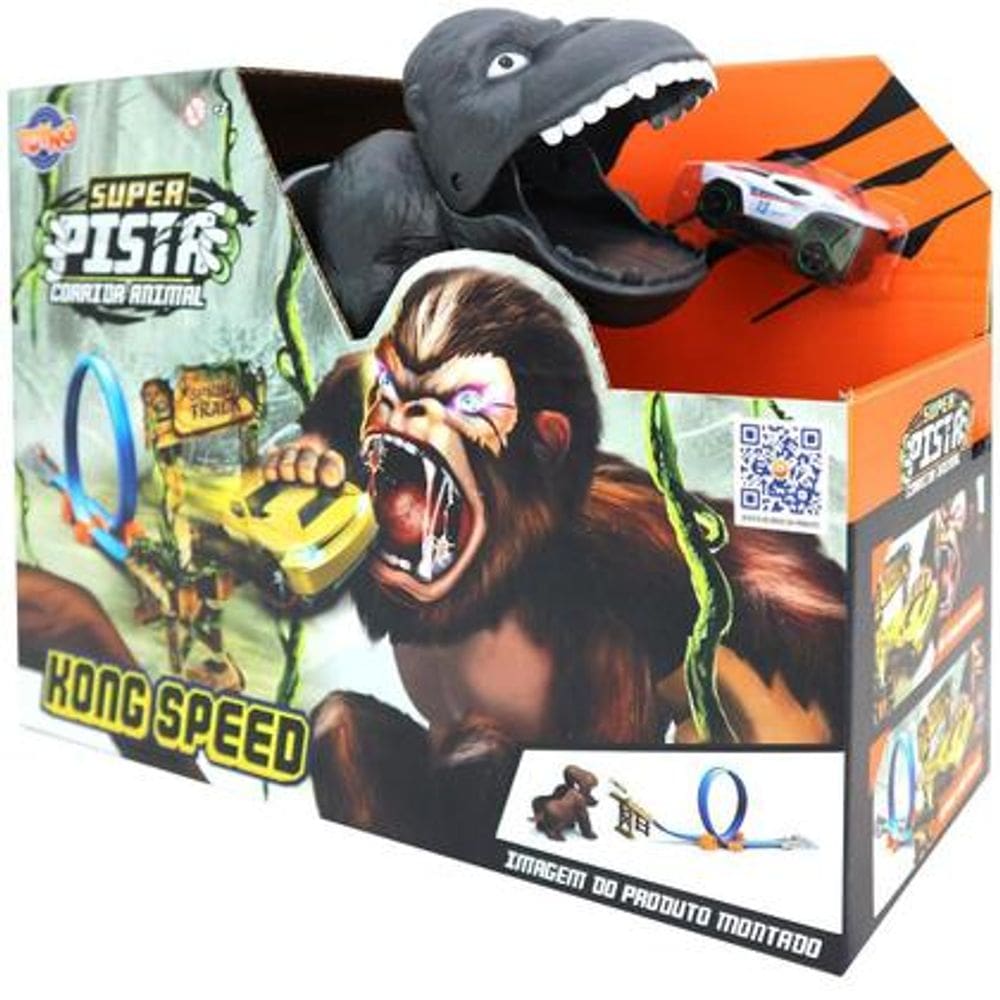 Brinquedo Super Pista Corrida Animal Gorila Speed 43361 - Toyng