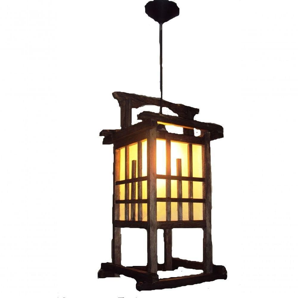 Lustre Oriental Luminária Estilo Japonês Rustico Artesanal Sala Quarto Restaurante Hotel Pousada