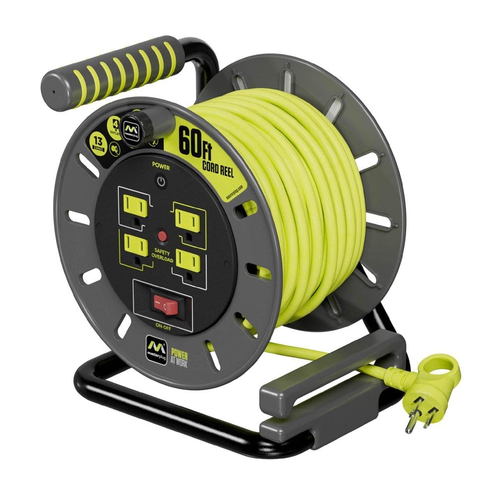 Cord Reel Masterplug 18m retrátil 4 saídas 13A 14AWG