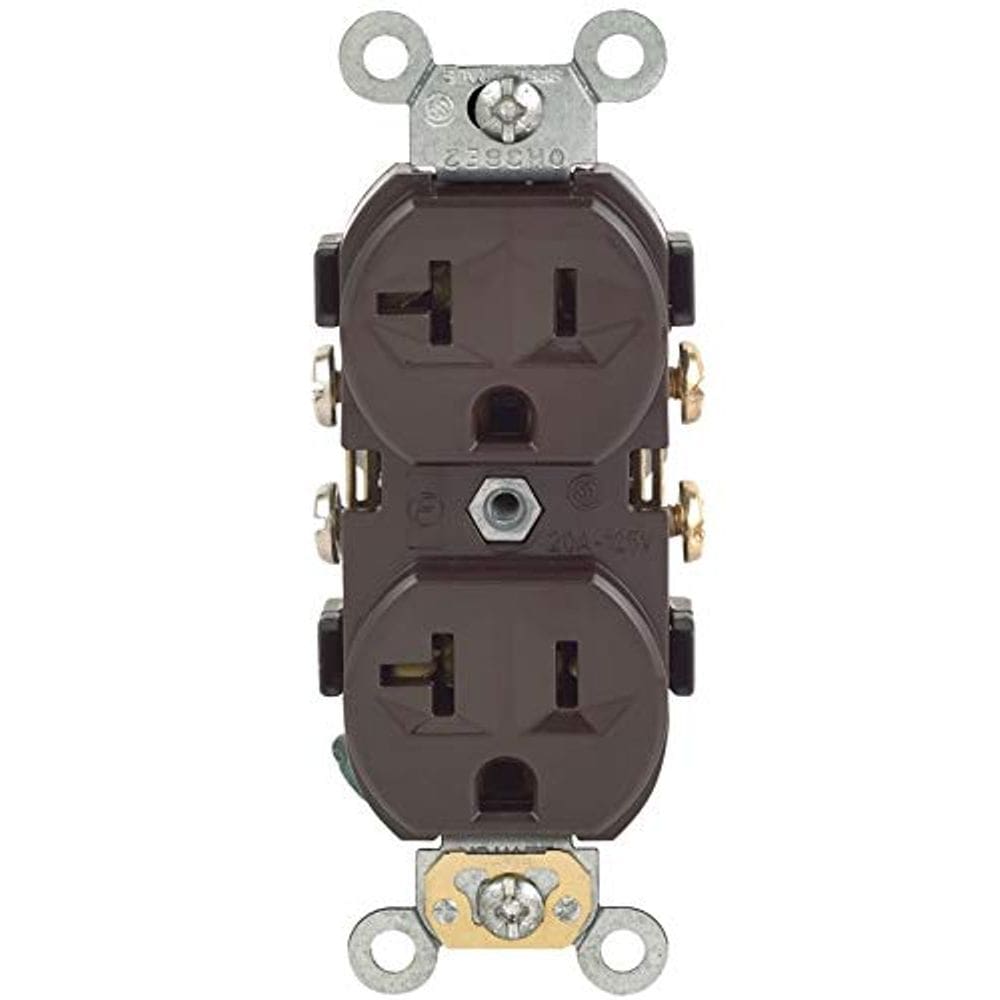 Tomada Elétrica Leviton DUP Brown 20A 125V Policarbonato