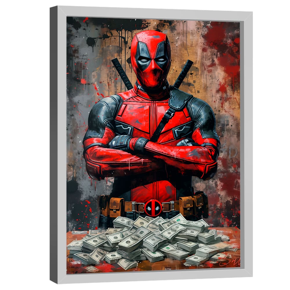 Quadro Decorativo Deadpool Money