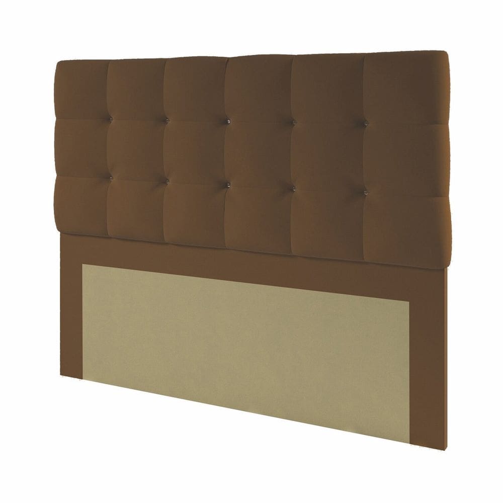 Cabeceira Estofada com Strass 140cm Casal Paris Marrom