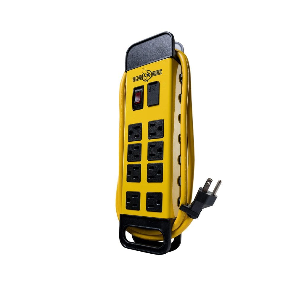 Power Block Yellow Jacket 5148 de 8 tomadas com 2 portas USB