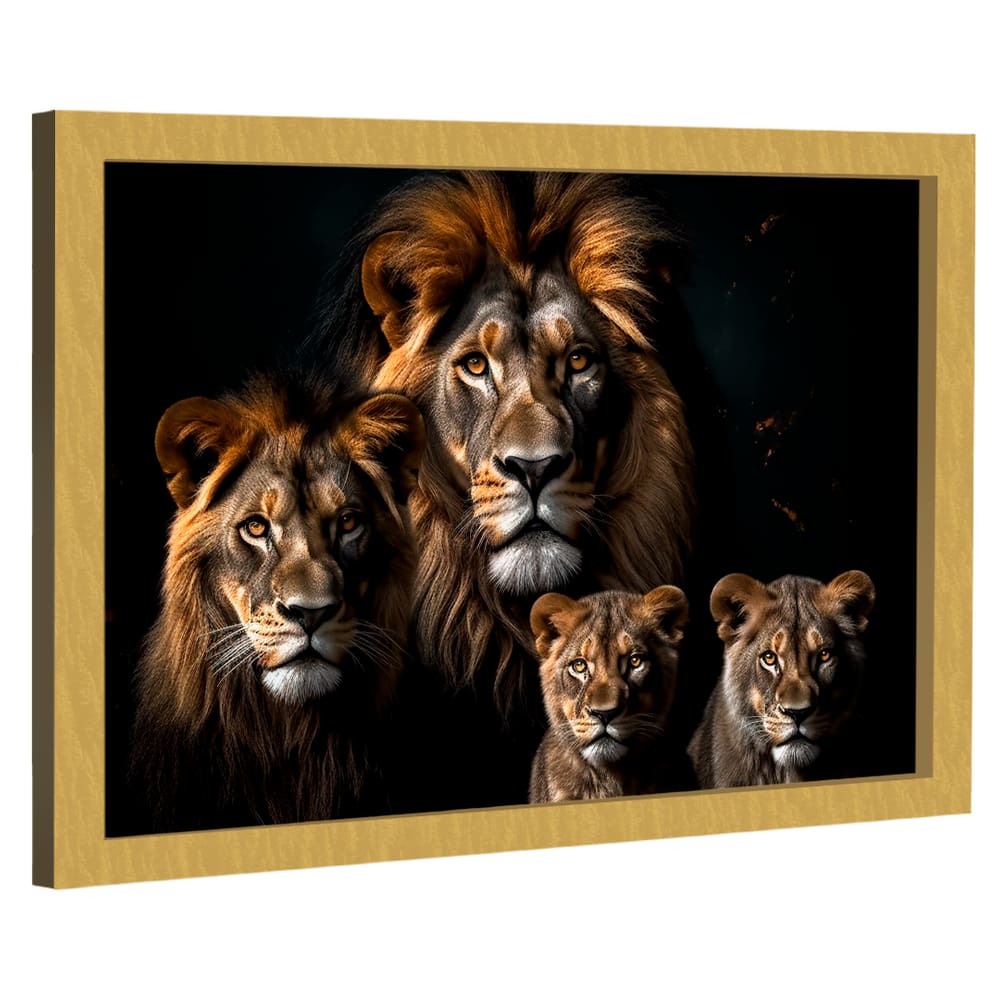 Quadro Decorativo Família Majestosa de Leões