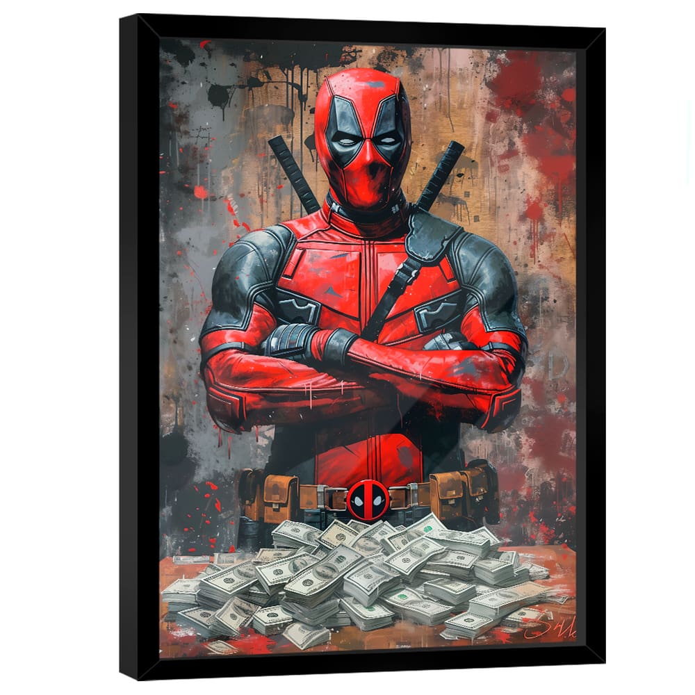 Quadro Decorativo Deadpool Money