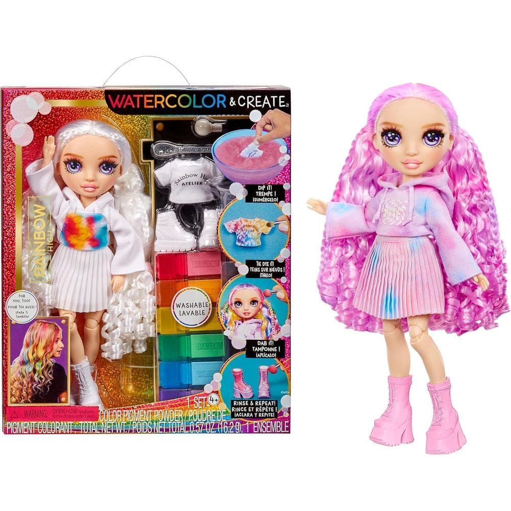 Boneca Rainbow High Watercolor & Create - Olhos Roxos