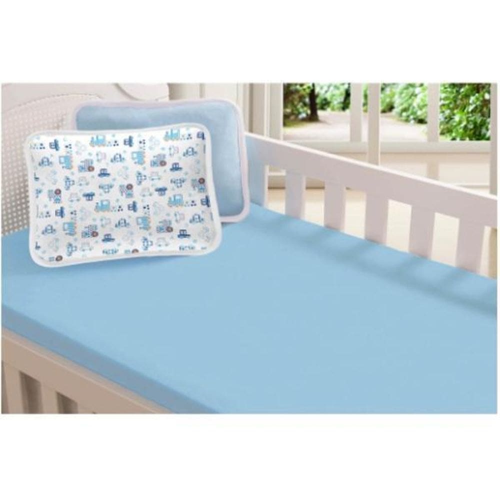 Jogo Lençol E Fronha Bebê 100% Algodão Carrinho