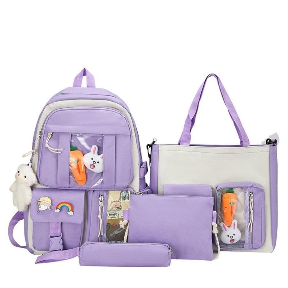 Mochila Grande Com Kit Escolar Completo 4 Pçs Viagem Passeio