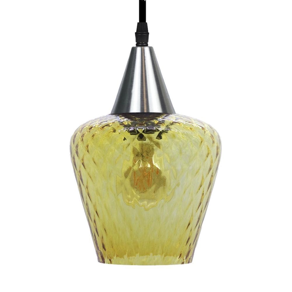 Pendente Taschibra Monalisa Boreal Conhaque E27 Bivolt Prata