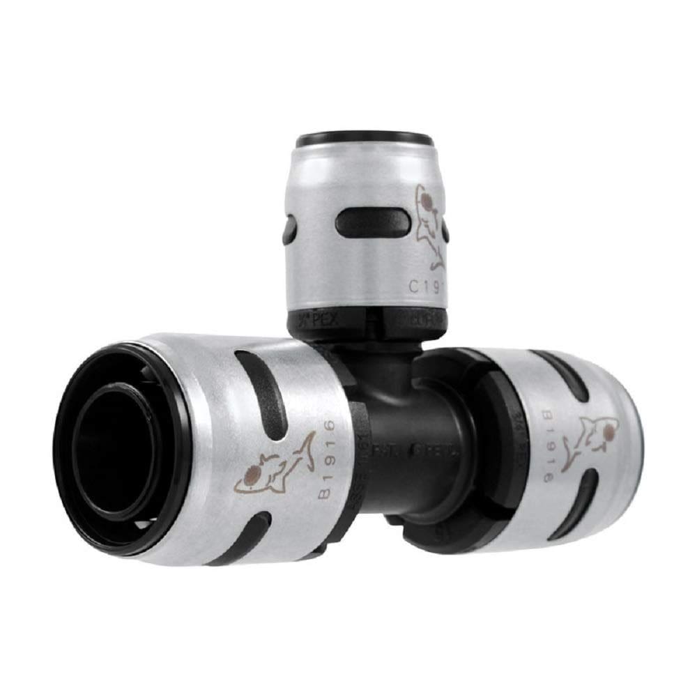 Encaixe de tubo de mangueira SharkBite EvoPex Push Reducting Tee 3/4 x 1/2”