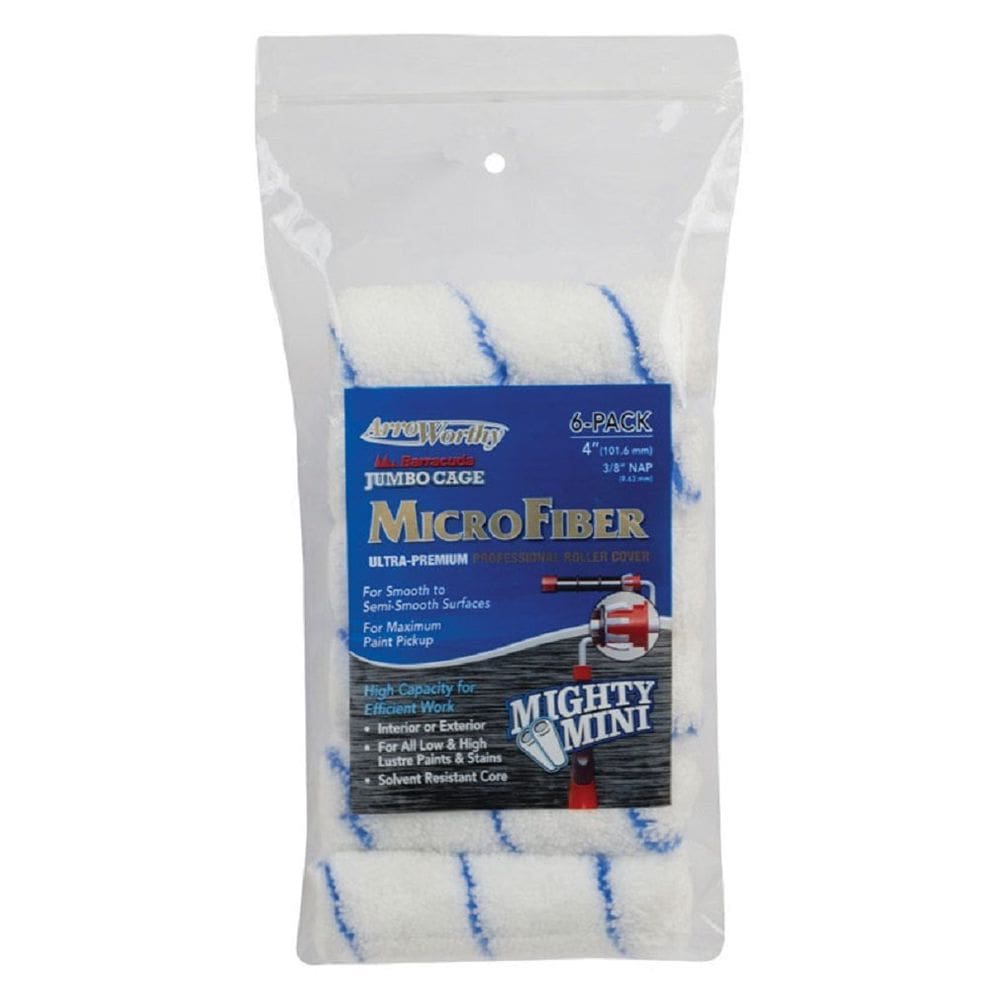 Capa de rolo de pintura Arroworthy Barracuda Microfiber com 1 cm de soneca com 10 cm de largura