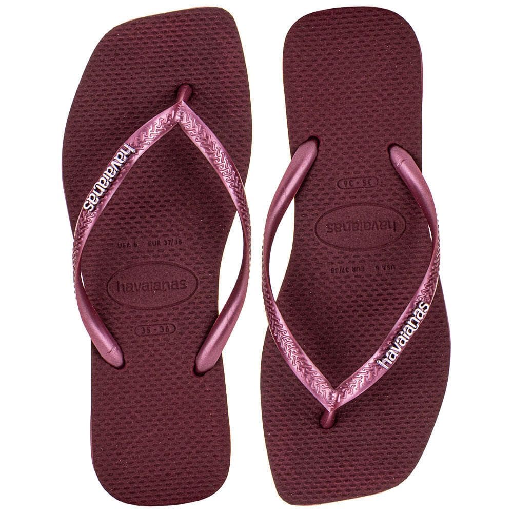 Chinelo Feminino Slim Square Logo Metallic Havaianas - 4148257