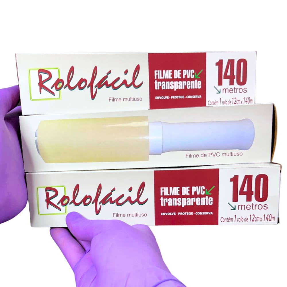 Filme PVC Rolofácil 12 cm x 140 m – Kit com 3 Unidades