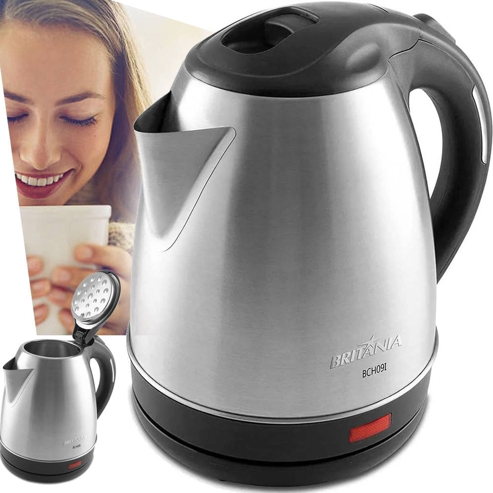 Chaleira Elétrica Jarra Garrafa Bule BCH09I BRITANIA Inox 1,2 Litros Desligamento Automático