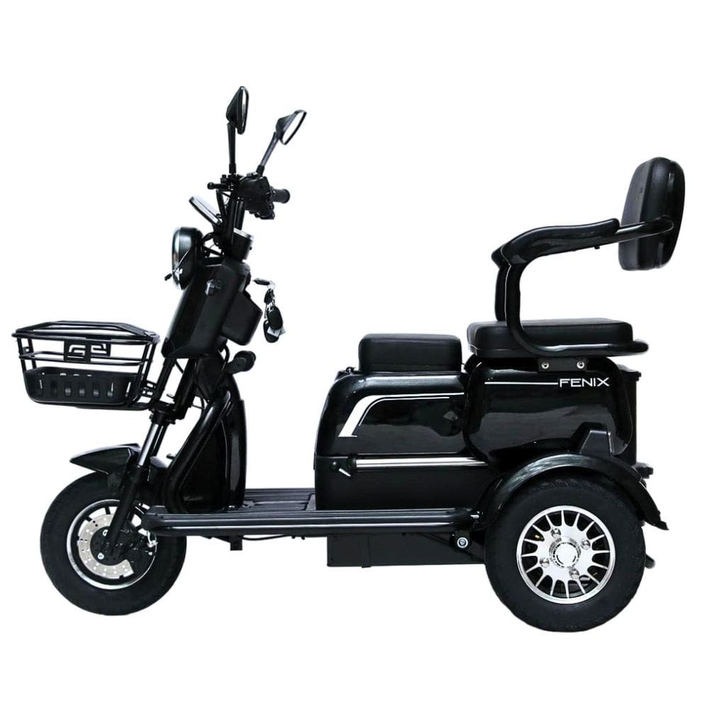 Triciclo Elétrico 750W Litio Fenix Preto Tração Reduzida - Não Precisa de CNH