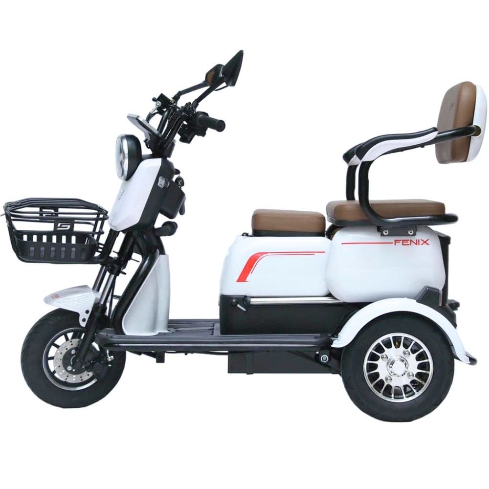 Triciclo Elétrico 750W Litio Fenix Branco Tração Reduzida - Não Precisa de CNH