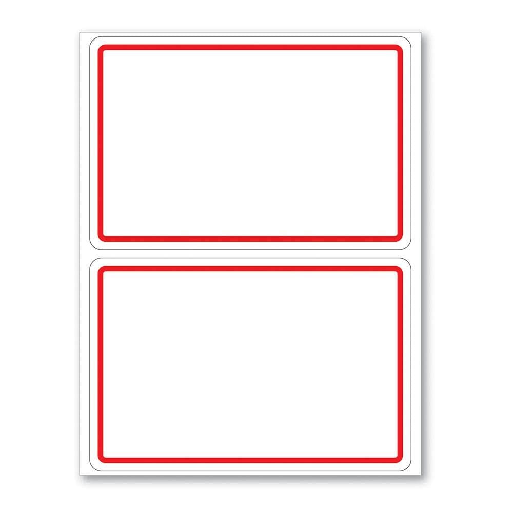 Etiqueta escolar sem pauta e tarja vermelha 10uni Pimaco