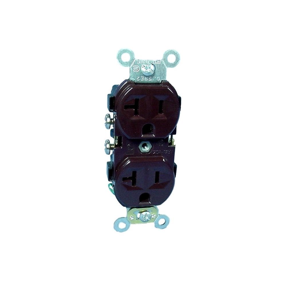 Tomada elétrica Leviton 5800-SP 20Amp 125V Duplex Brown