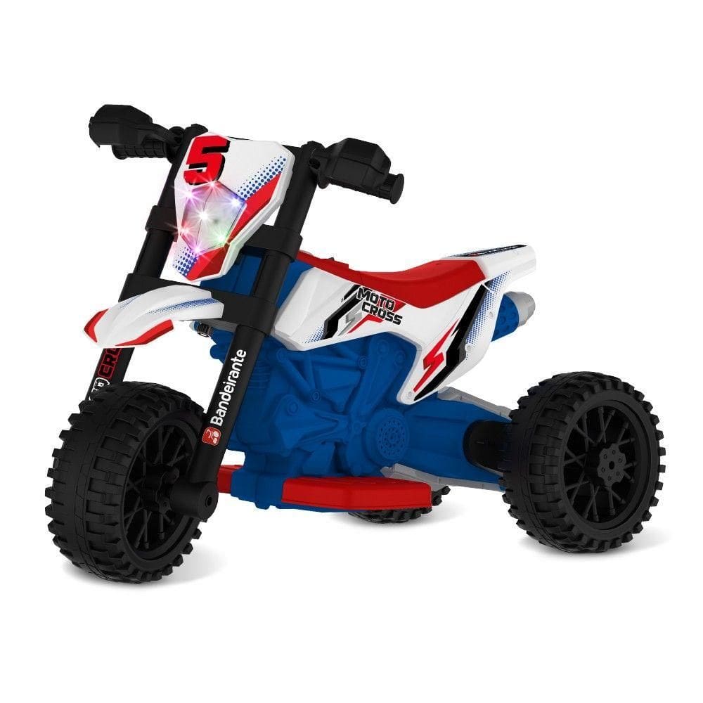 Moto Cross Elétrica 6V Azul - Bandeirante
