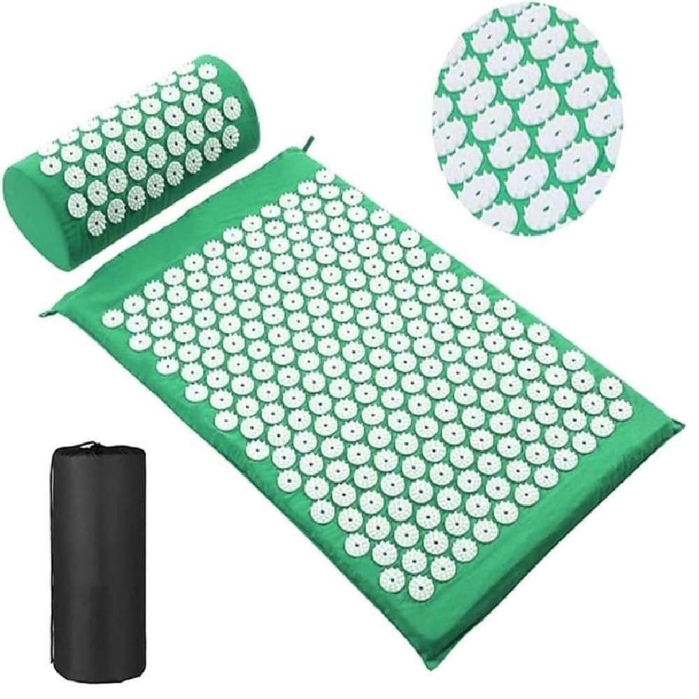 Tapete Massagem Acupuntura Alivio Dores Kit Acupressao Yoga Colchonete Travesseiro Zen Pillow Relax