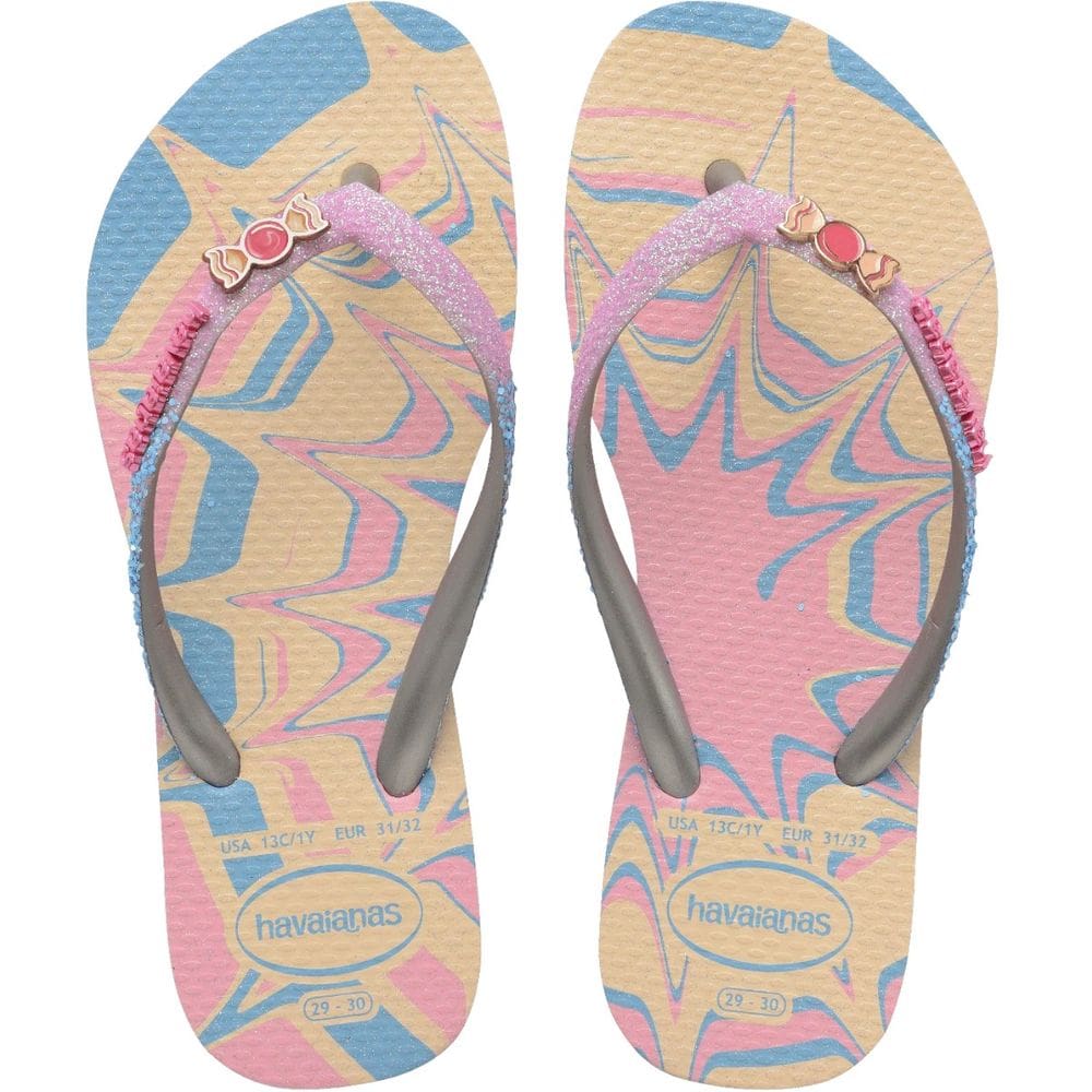 Chinelo Dedo Infantil Menina Borracha Havaianas Kids Slim Glitter II