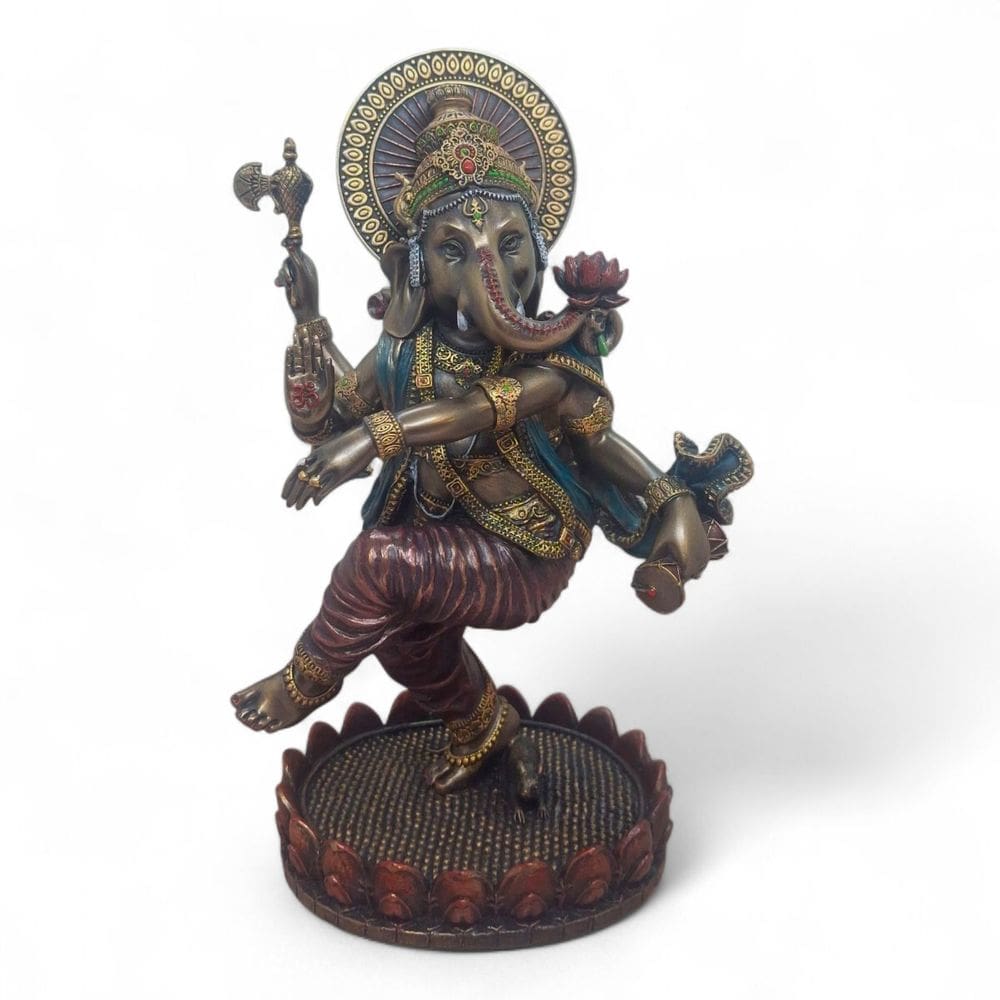 Estátua Ganesha Dançando Espiritualidade e Leveza  21cm
