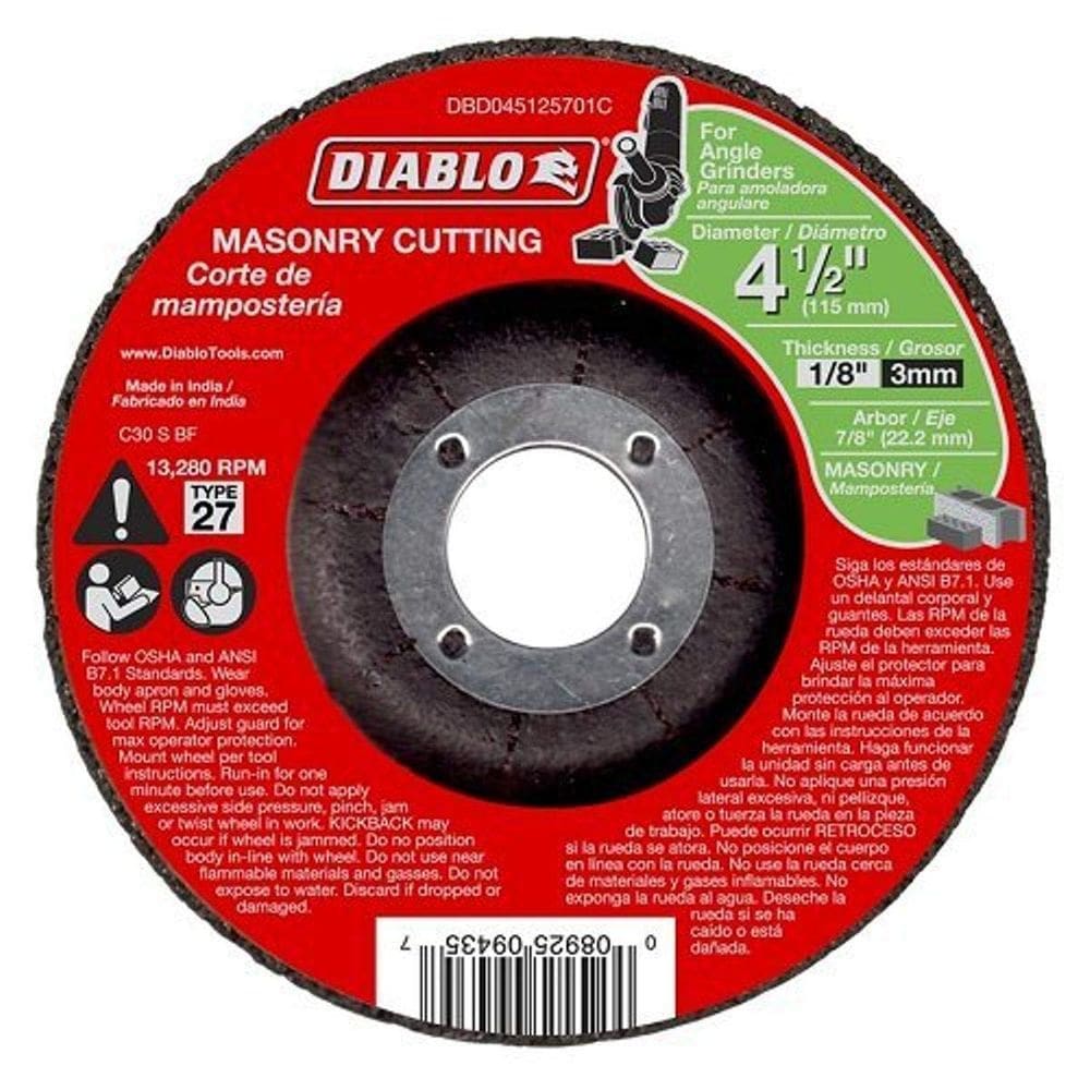 Disco de corte de alvenaria Diablo 11,5 cm Tipo 27 3 mm 22,2 mm Arbor