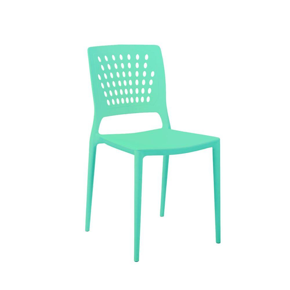 Cadeira Marte Turquesa Pastel Empilhável em Polipropileno Acrilys