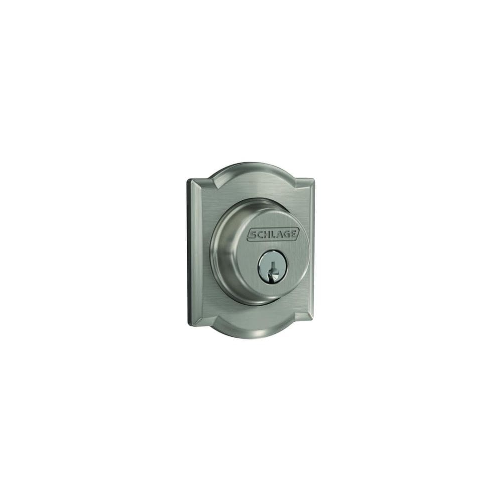 Cilindro único de níquel acetinado Deadbolt Lock Schlage Camelot