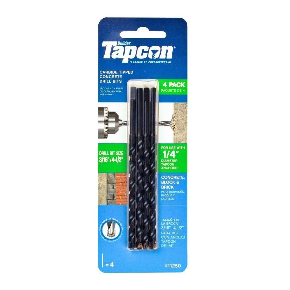 Broca de concreto ITW BRANDS 11250 3/16x4-1/2 polegadas, pacote com 4