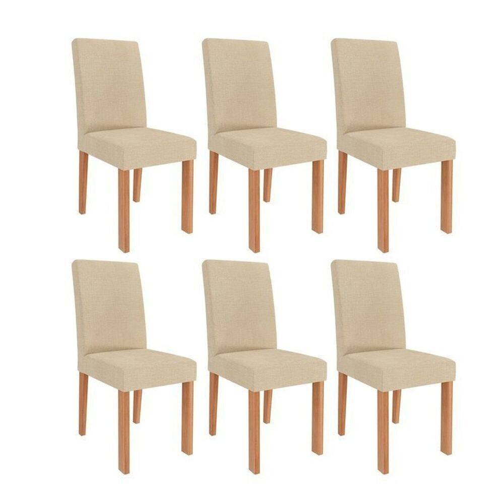 Kit 6 Cadeiras para Sala de Jantar EstofadasMaia Cinamomo/Gengibre