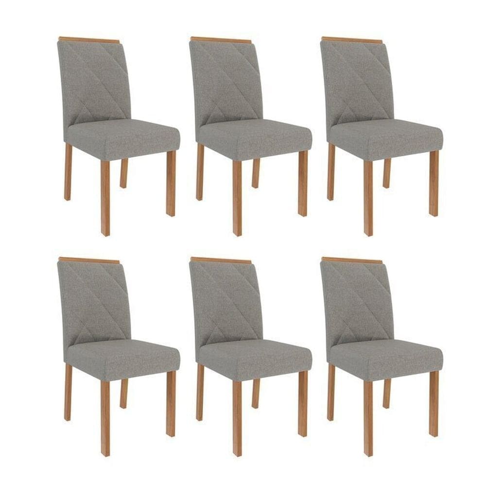 Kit 6 Cadeiras para Sala de Jantar EstofadasFernanda Grafite