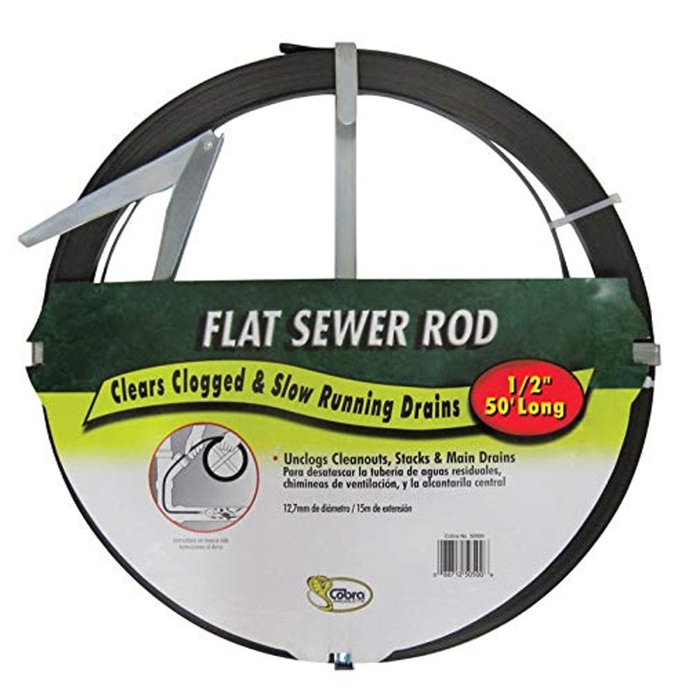 Vareta de esgoto Cobra 1/2” em aço plano de 15 m