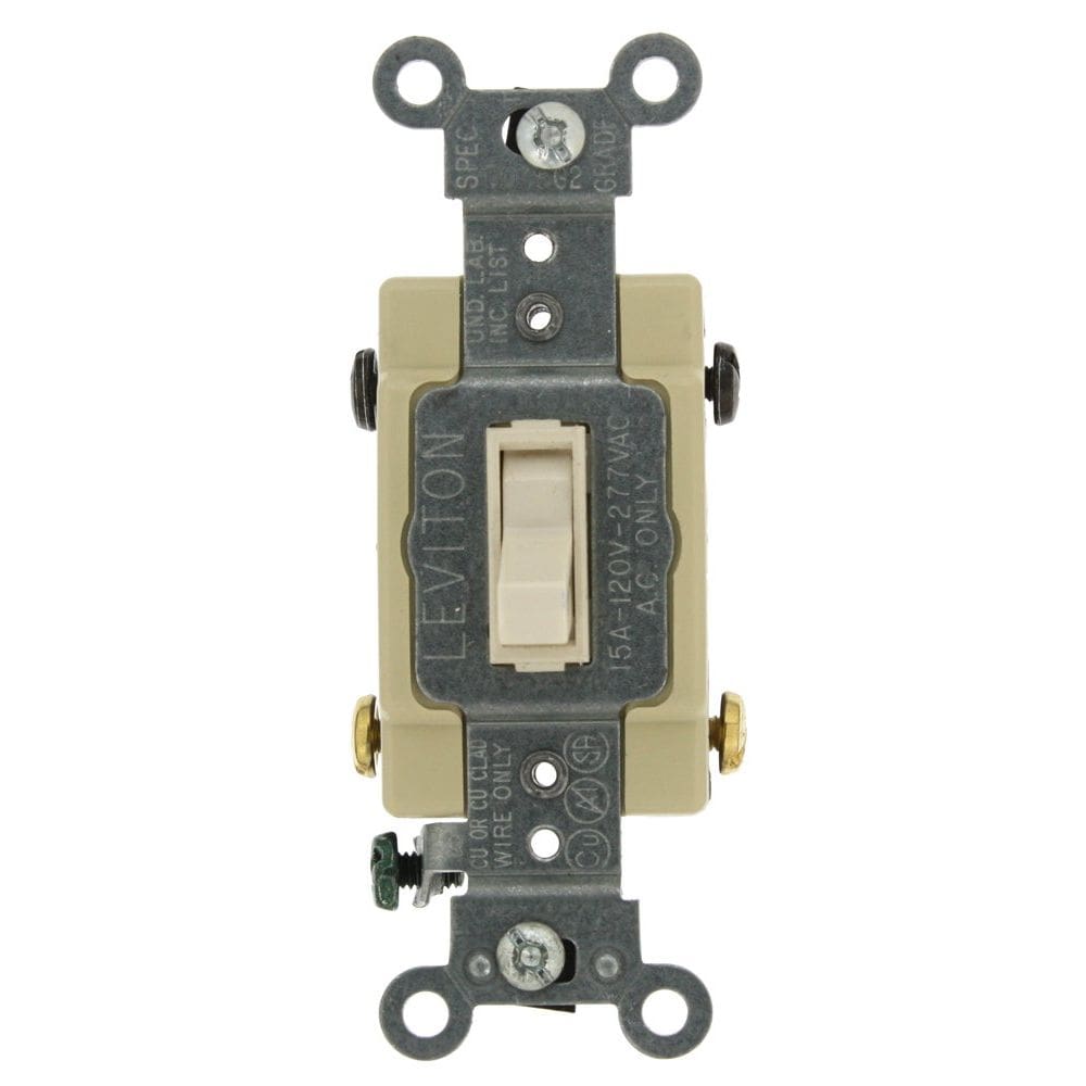 Interruptor seletor Leviton 15A 120/277V 4 vias AC Quiet Almond