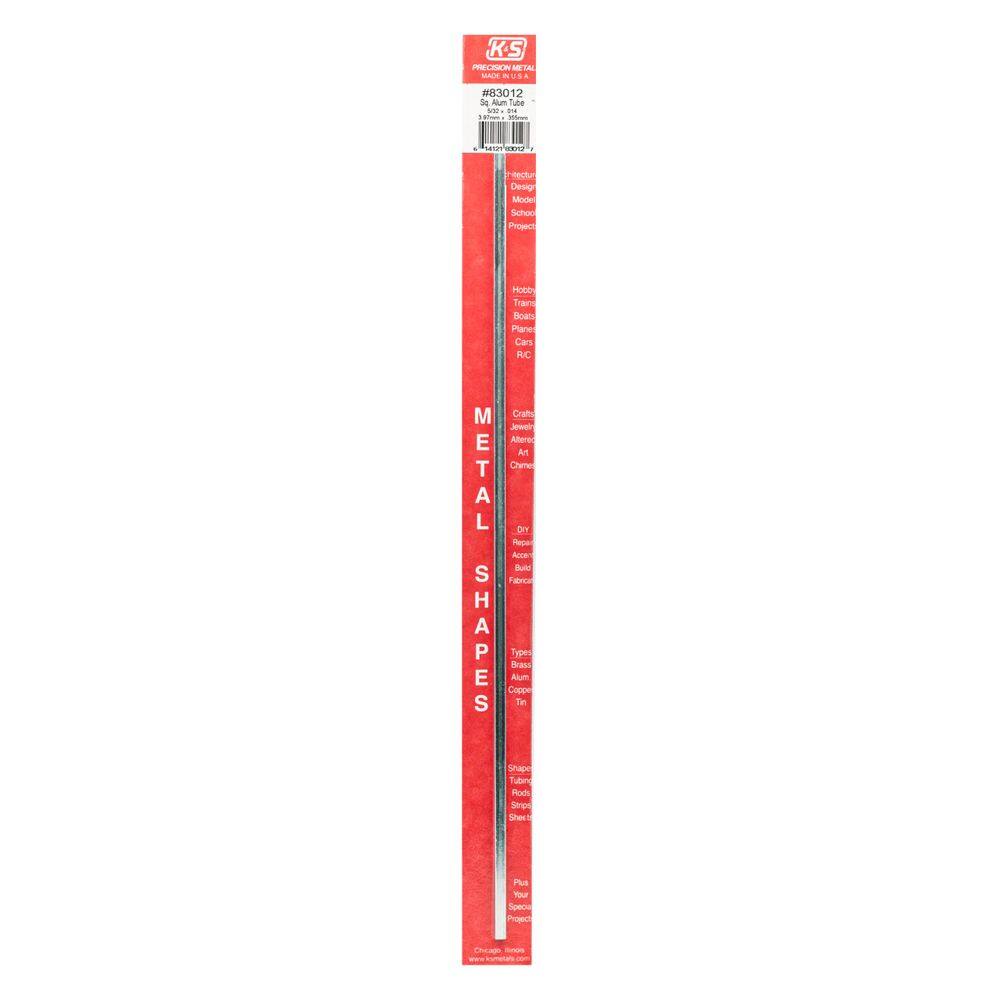 Tubo quadrado de alumínio K&S Precision Metals 83012 4 mm x 0,36 mm