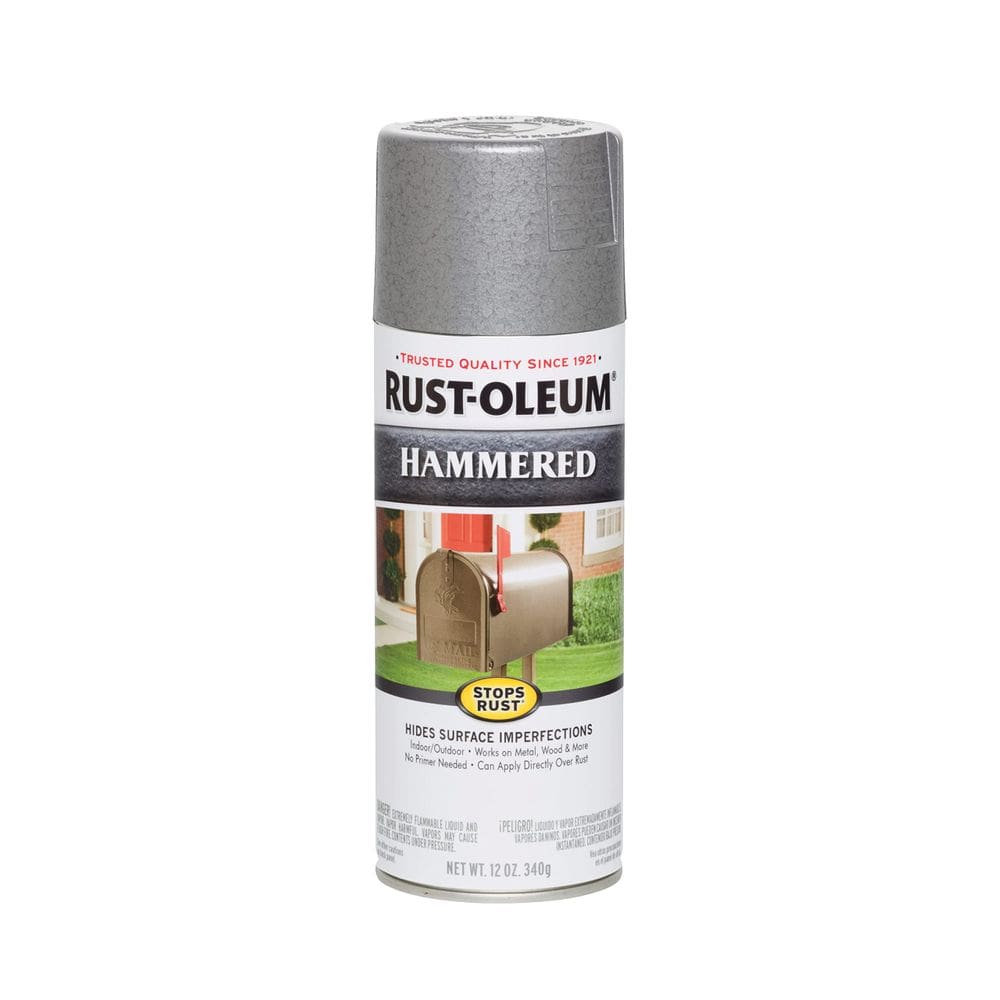 Tinta spray Rust-Oleum impede a ferrugem martelada prata 355 ml