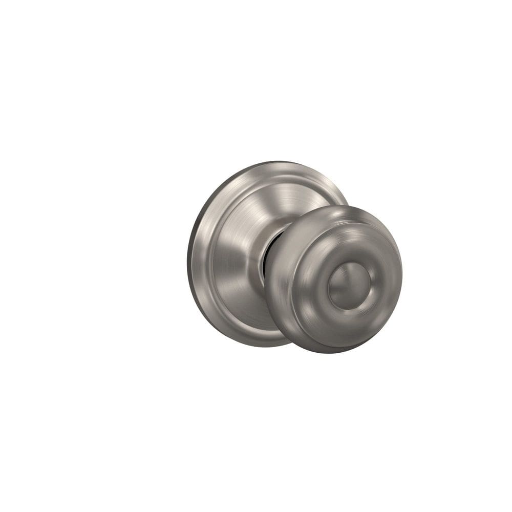 Maçaneta de porta Schlage F10 V GEO 619 de níquel acetinado