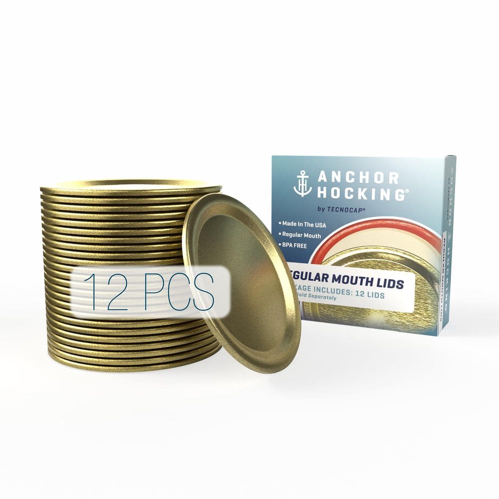 Tampas para conservas Tecnocap 12 Tampas de boca regulares para potes de vidro