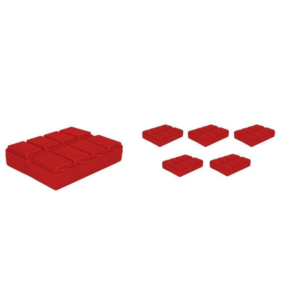 Kit 6 Porta Comprimido Vermelho Plástico