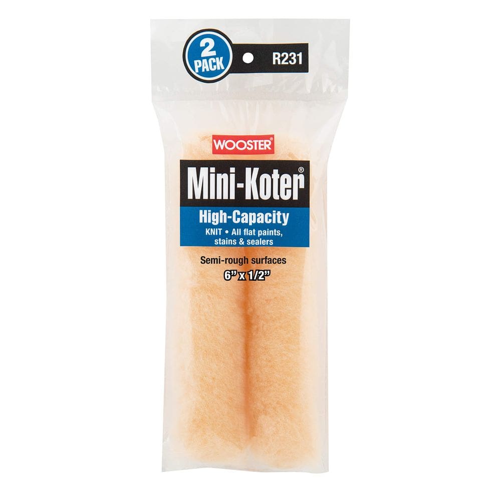 Tampa de rolo de pintura Wooster R231-6 Mini-Koter de alta capacidade de 1,3 cm