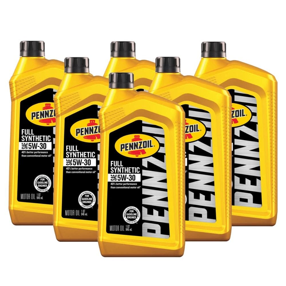 Óleo de motor Pennzoil 5W-30 Gasolina sintética de 1 qt, pacote com 6